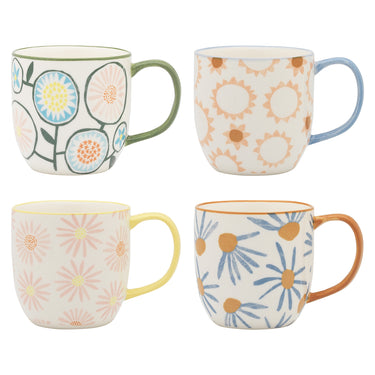 4 Piece Aster 330ml Stoneware Mug Set